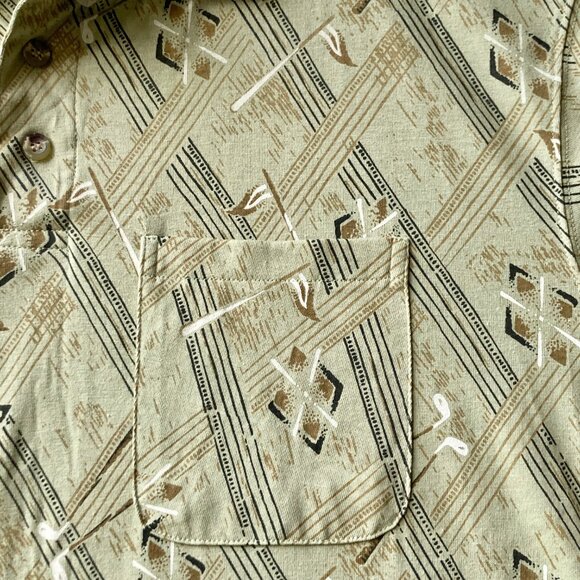 Michael Austin Golf Shirt Mens Size XL Vintage New All Over Print Clubs Flag NWT - Picture 9 of 13